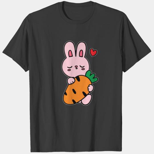 Cute Easter Bunny Rabbit Holding A Carrot Kids T-shirt