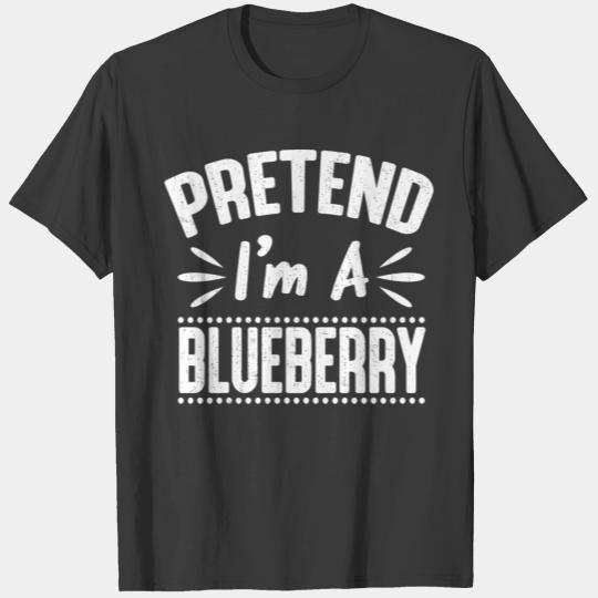 Pretend I'M A Blueberry Funny Lazy Halloween Costu T-shirt