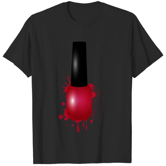 Discover red nail polish in graffiti style T-shirt