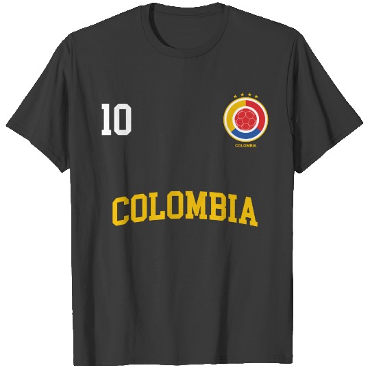 Colombia Soccer No 10 Colombian Flag Camiseta Futb T-shirt