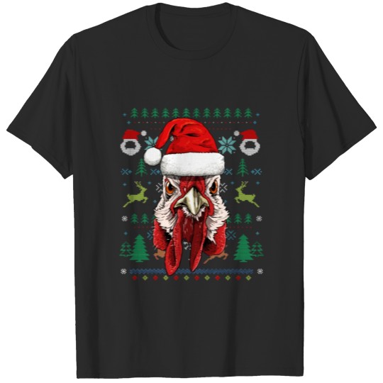 Discover Chicken Ugly Christmas Santa Hat Xmas Gifts Kids B T-shirt