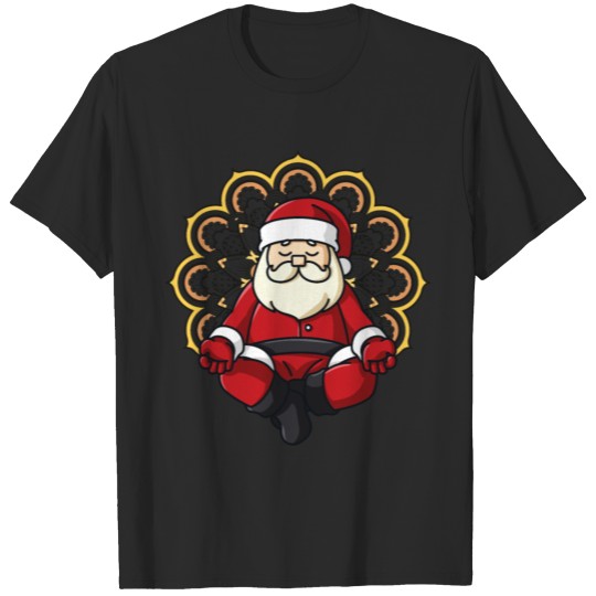 Discover Funny Meditating Santa Yoga Lover Women T-shirt