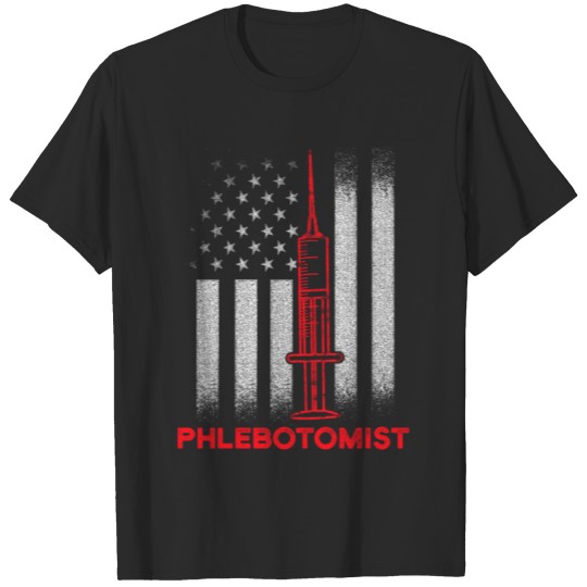Discover Phlebotomist Needle Flag Phlebotomy Technician T-shirt