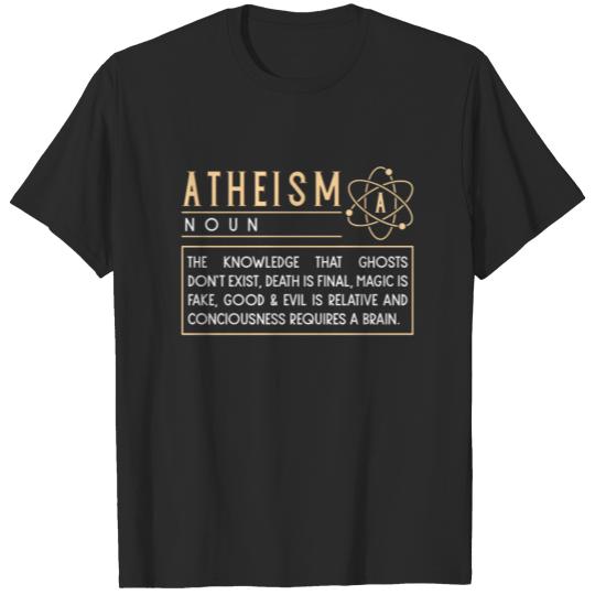 Discover ATHEIST ATHEISM FUNNY RELIGON : Atheism definition T-shirt