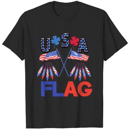 Discover us america flag shamrock clover T-shirt