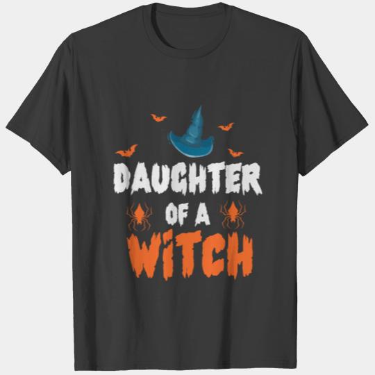 Daughter Of A Witch Mom Mother Halloween Bat Gift T-shirt
