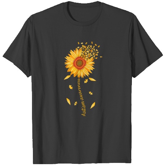 Discover Autism Awareness Sun Flower Puzzle T-shirt