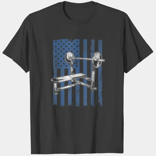 Discover American Flag Bench Press T-shirt