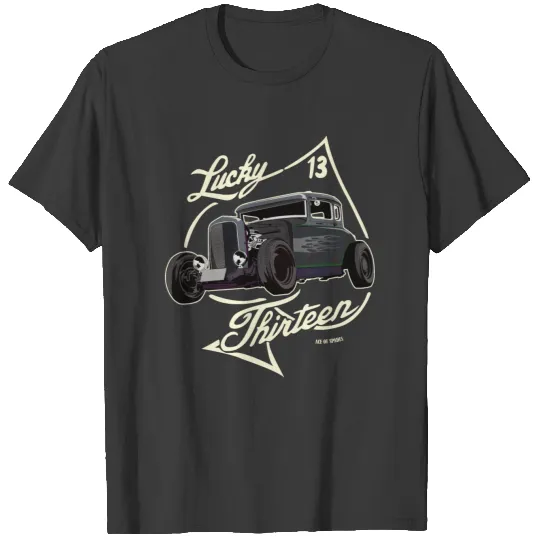 Rockabilly Hot Rod Lucky 13 gift T-shirt