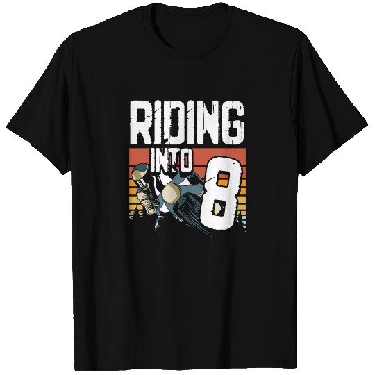 Riding Into 8 Dirt Bike Riding 8th Birthday Boy T-shirt