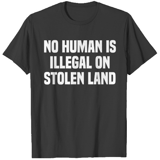 No Human Is Illegal Stolen Land Native American In T-shirt