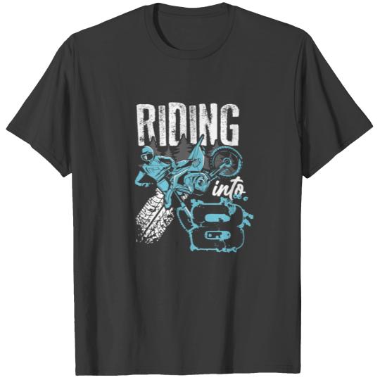 Riding Into 8 Dirt Bike Riding 8th Birthday Boy T-shirt