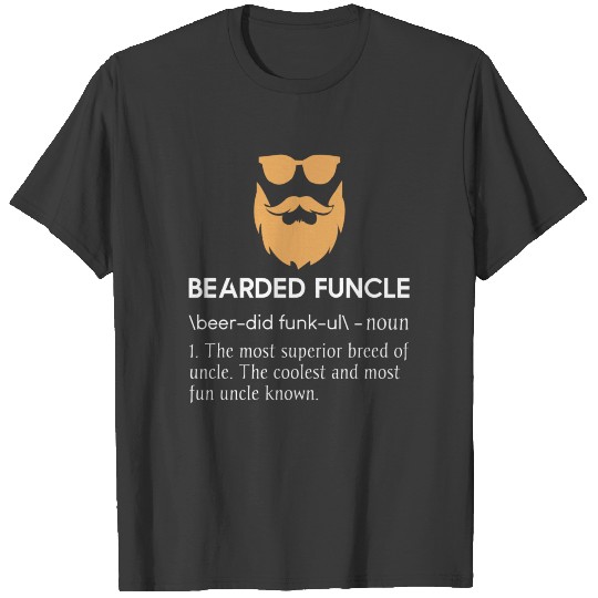 Bearded Gruncle Definition,Bearded Funcle T-shirt