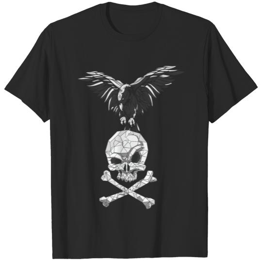Pagan Raven Skull Geometric Witch Vintage Gift T-shirt