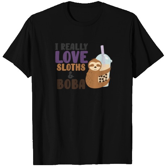 Sloth and Boba Tea Lazy Sloth Bubble Tea T-shirt