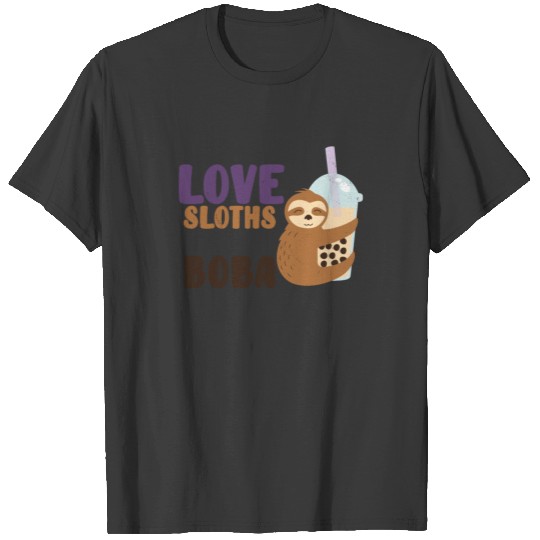 Sloth and Boba Tea Lazy Sloth Bubble Tea T-shirt