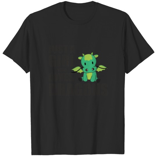 Discover Just A Girl Who Loves Dragons Fantasy Dragon Green T-shirt