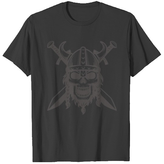Viking skull swords nordic T-shirt