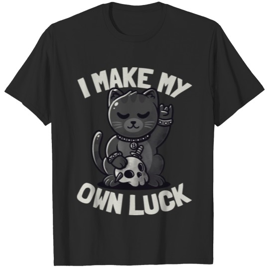 Discover I Make My Own Luck Cute Evil Beckoning Cat Gift T-shirt