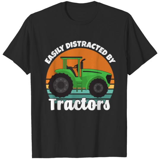 Discover Easily Distracted By Tractors for Boy or Toddler T-shirt