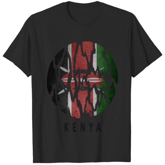 Discover Kenya Vintage Flags Circle Design T-shirt