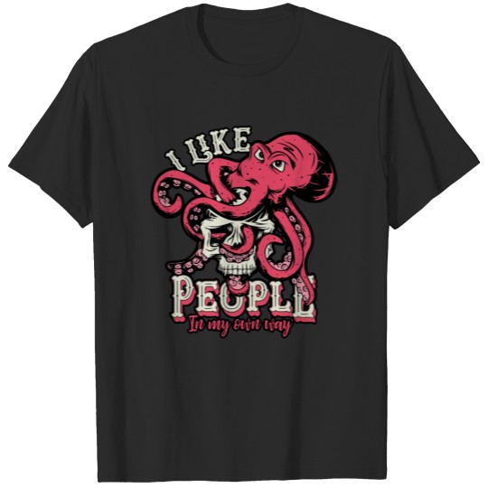 Discover Octopus Kraken - Likes People - retro b T-shirt