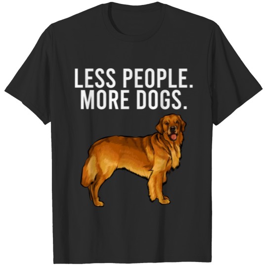 Discover Less People More Dogs Golden Retriever Funny Intro T-shirt