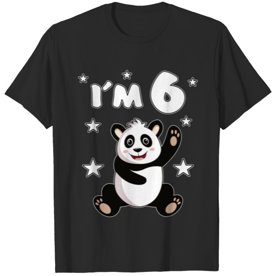 Discover 6 years panda children's birthday panda bear gift T-shirt