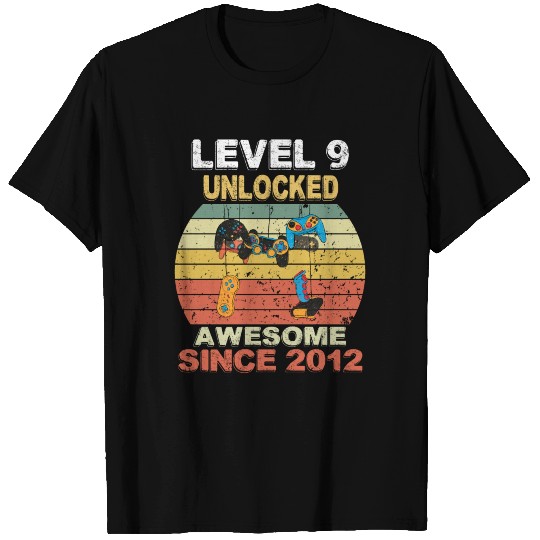 Level 9 Unlocked Awesome Since 2012 Video Game 9th T-shirt