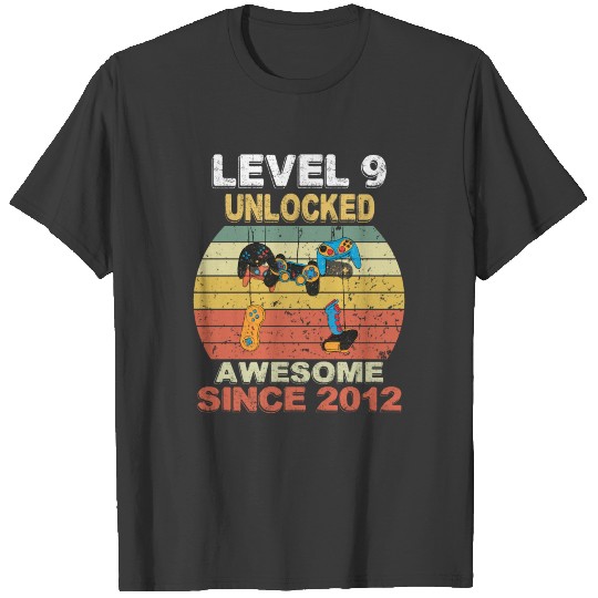 Level 9 Unlocked Awesome Since 2012 Video Game 9th T-shirt