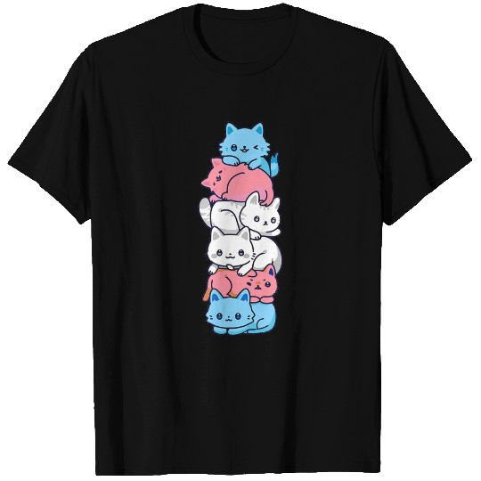 Transgender Pride Cat LGBT Trans Flag Cute Cats T-shirt