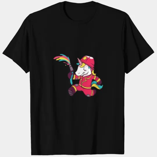 Unicorn Fire Brigade Firefighter Unicorn Fireman T-shirt