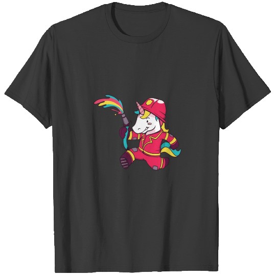 Unicorn Fire Brigade Firefighter Unicorn Fireman T-shirt