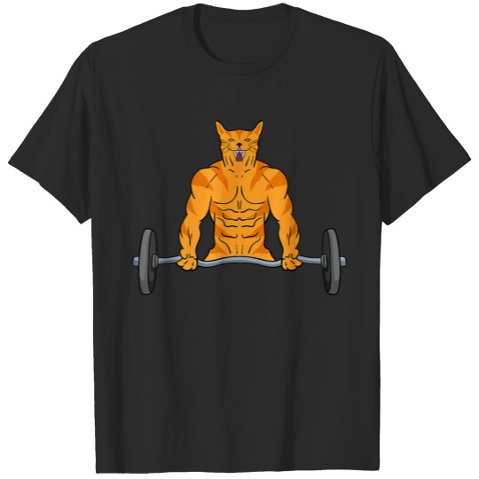 Discover Cat Deadlift Powerlifting Gym Fitness Funny T-shirt
