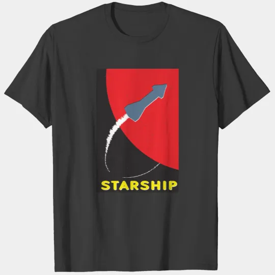 Spacex Starship orbiting Mars retro design T-shirt