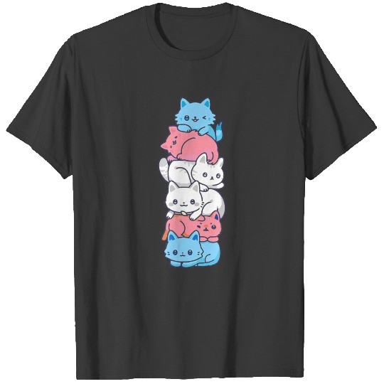 Transgender Pride Cat LGBT Trans Flag Cute Cats T-shirt