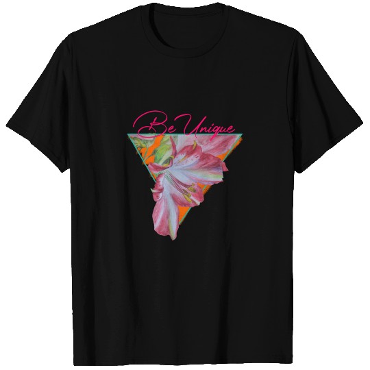Drawn red flower T-shirt