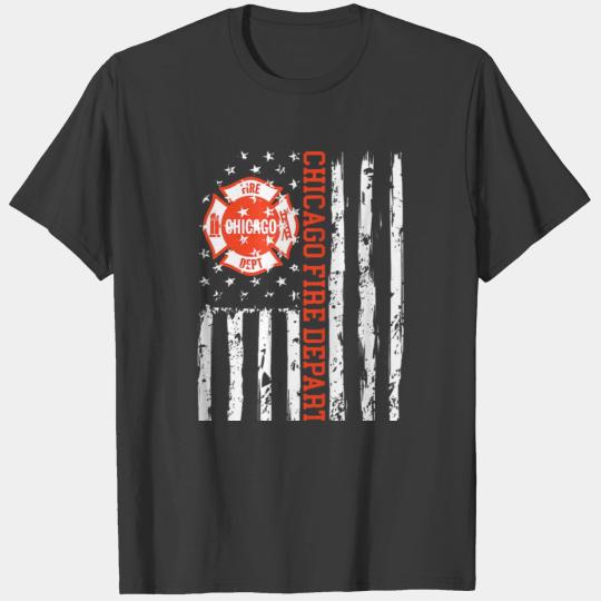 Chicago Fire Department American Flag T-shirt