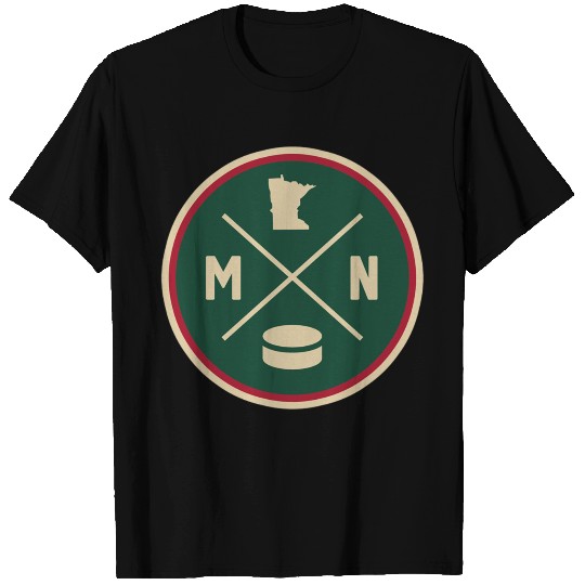 Classic Minnesota Hockey MN Outline T-shirt