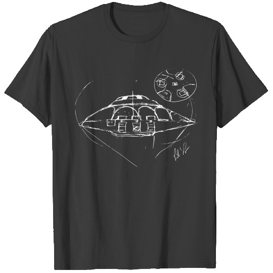 Bob Lazar UAP UFO sketch Area 51 S4 T-shirt