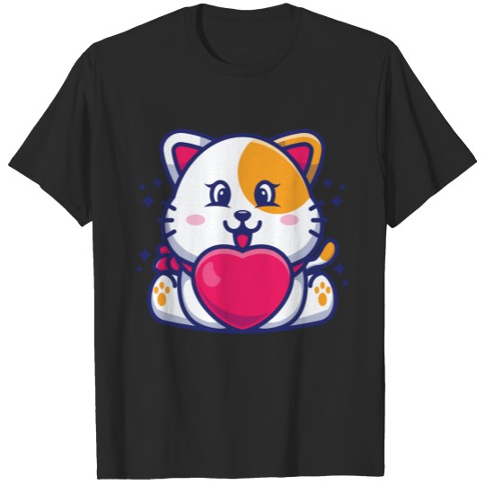 Cute baby cat with love T-shirt