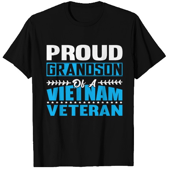 Veteran Grandson Fathers Day present gift dad son T-shirt