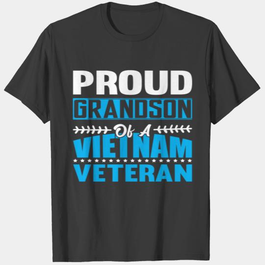 Veteran Grandson Fathers Day present gift dad son T-shirt