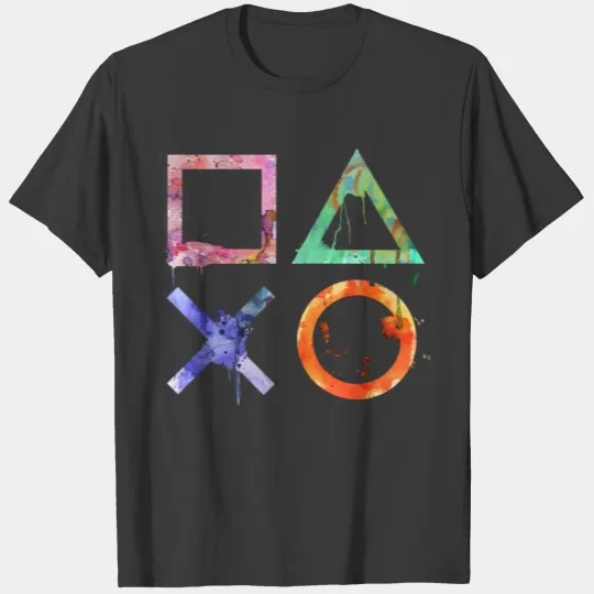 Playstation Watercolor Symbols birthday chirstmas T-shirt
