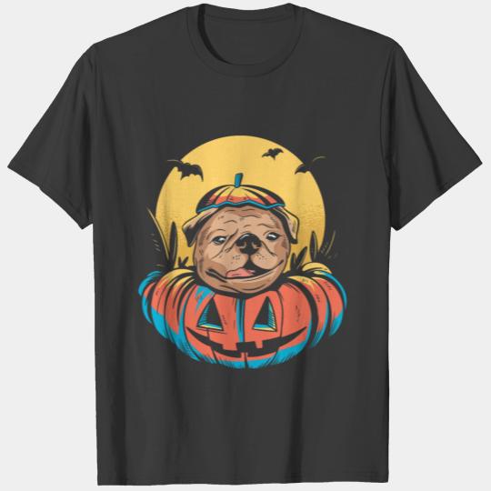 Halloween Pug Pumpkin Trick Or Trea Dog Pet Gift T-shirt