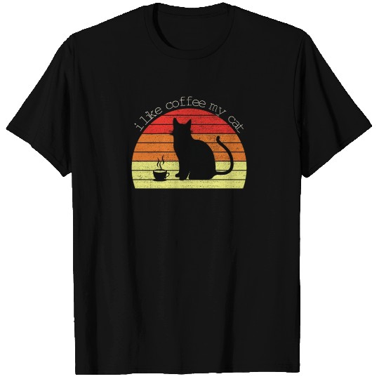Black cat meow cat love cat angry kitten Coffee T-shirt