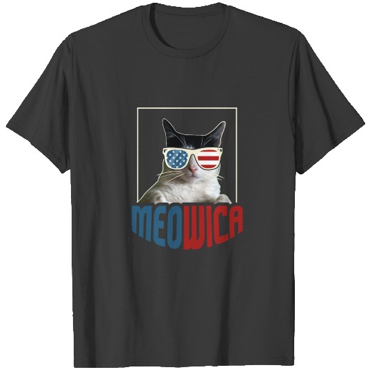 Cat 4th of July Meowica Merica USA American T-shirt