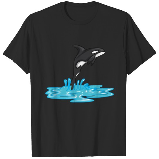 Discover Water Jumping Orca Killer Whale Motifs T-shirt