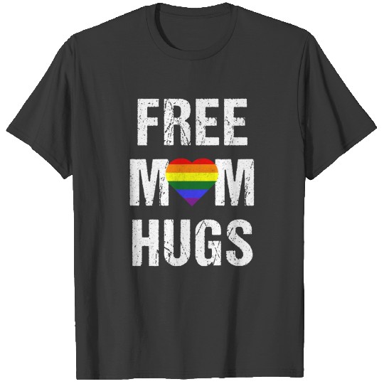 Free Mom Hugs T Shirt Lgbt Gay Pride Vintage Distr T-shirt
