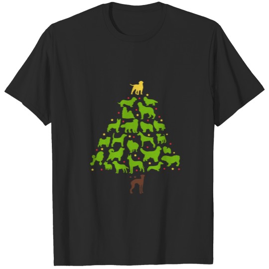 Christmas tree for dog lovers T-shirt